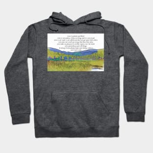 Love Is Patient: Mountain Lake In Watercolor Hoodie